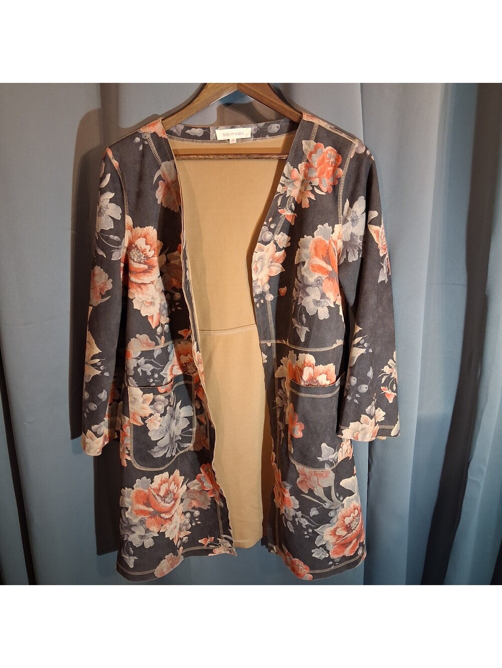 Solitaire Medium Floral Open Front Cardigan Jacket